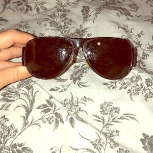 Heavily used and scratched Chanel black sunglasses